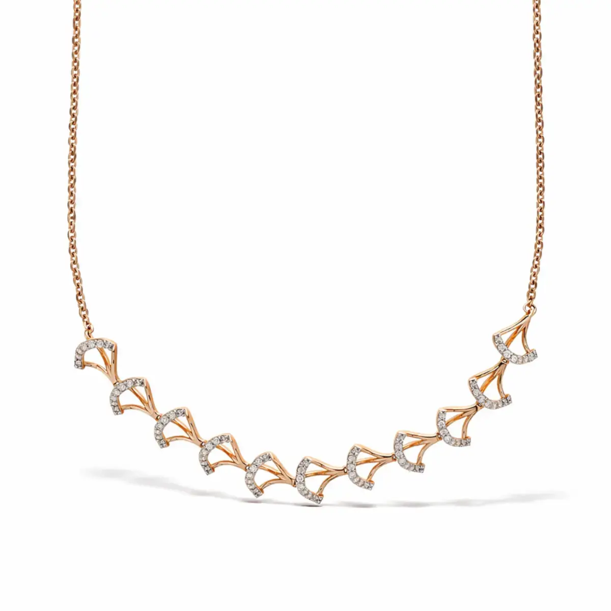 0.83 CT NATURAL DIAMOND NECKLACE 18K GOLD