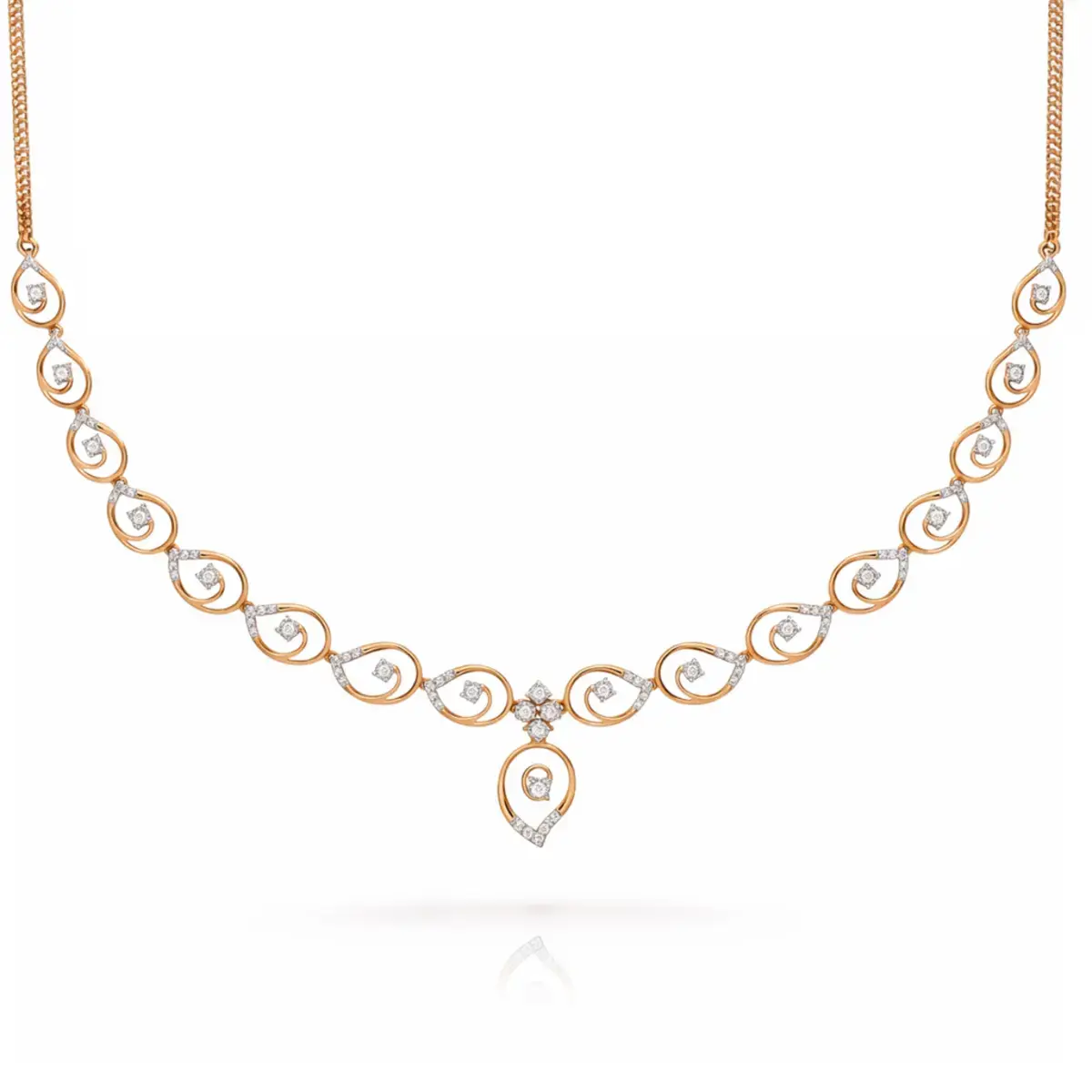 0.79 CT NATURAL DIAMOND NECKLACE 18K GOLD