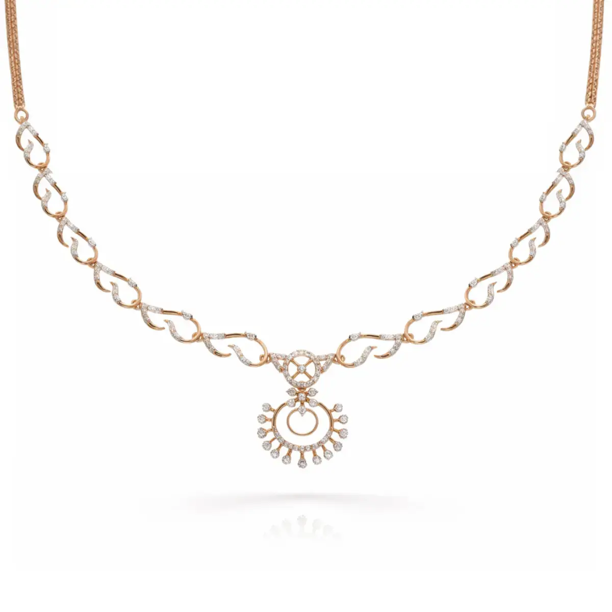 0.82 CT NATURAL DIAMOND NECKLACE 18K GOLD