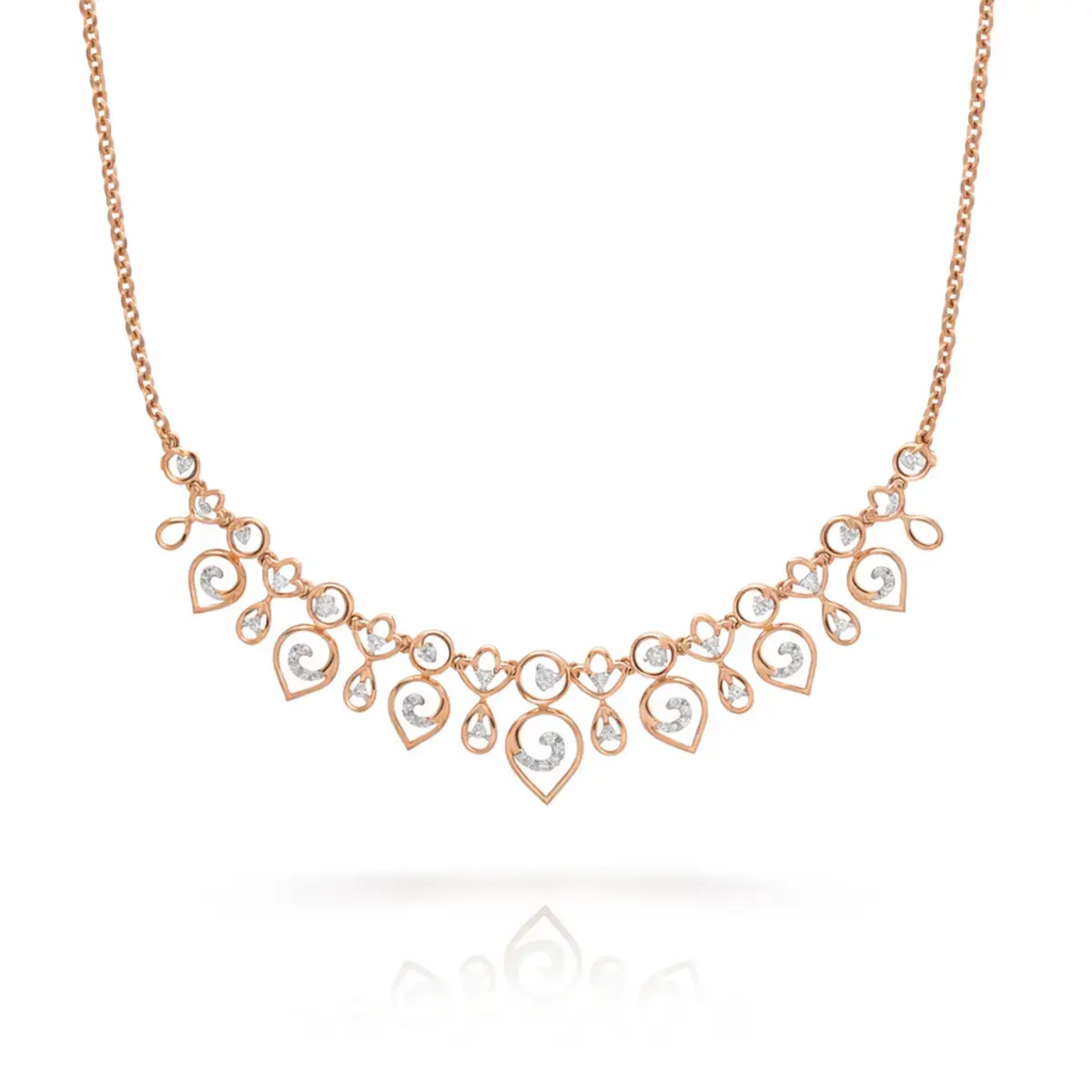 0.33 CT NATURAL DIAMOND NECKLACE 18K GOLD
