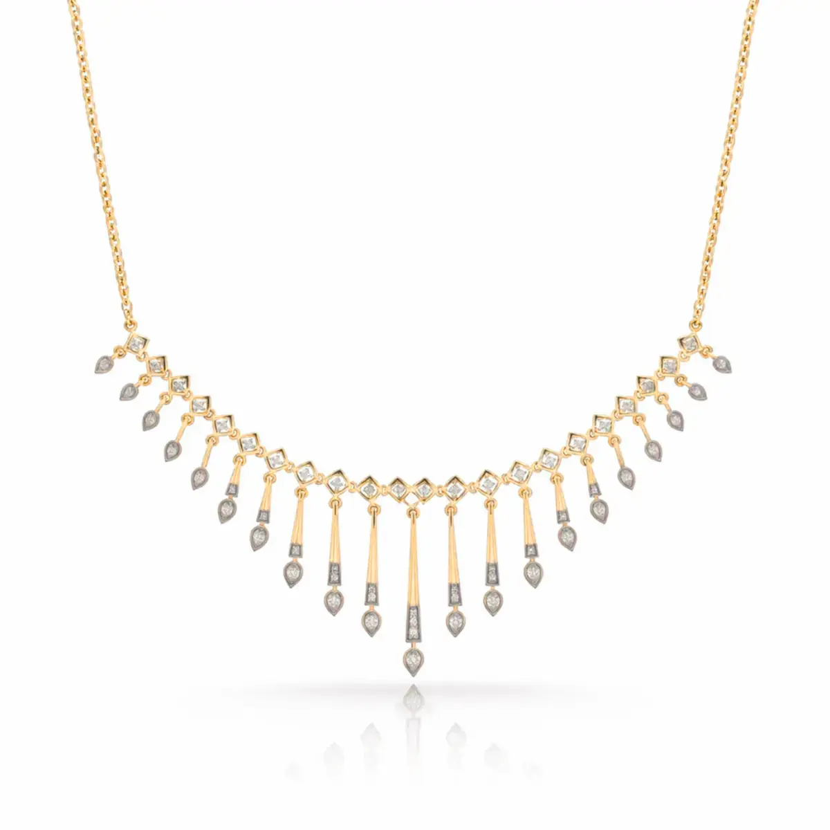 0.50 CT NATURAL DIAMOND NECKLACE 18K GOLD