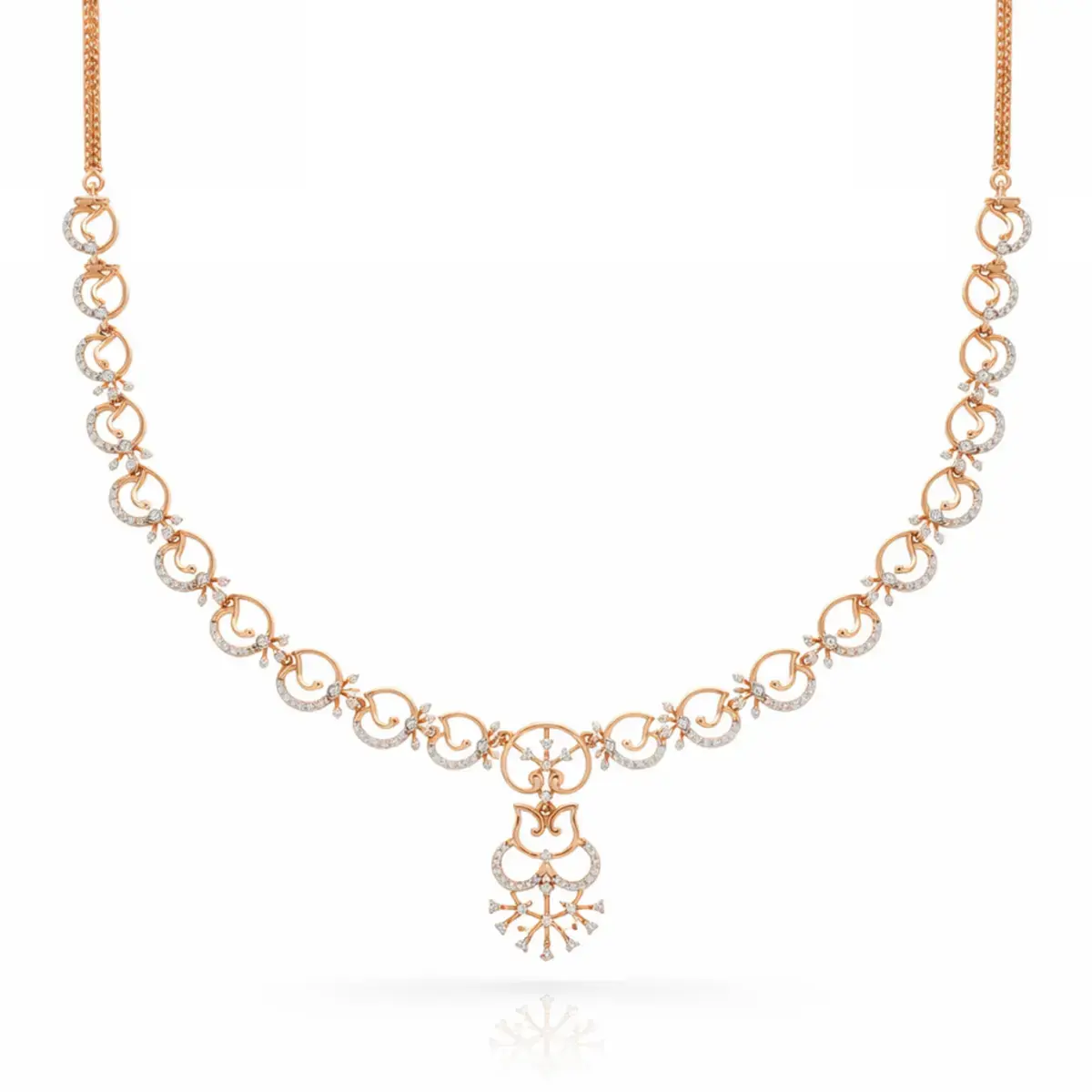 0.84 CT NATURAL DIAMOND NECKLACE 18K GOLD