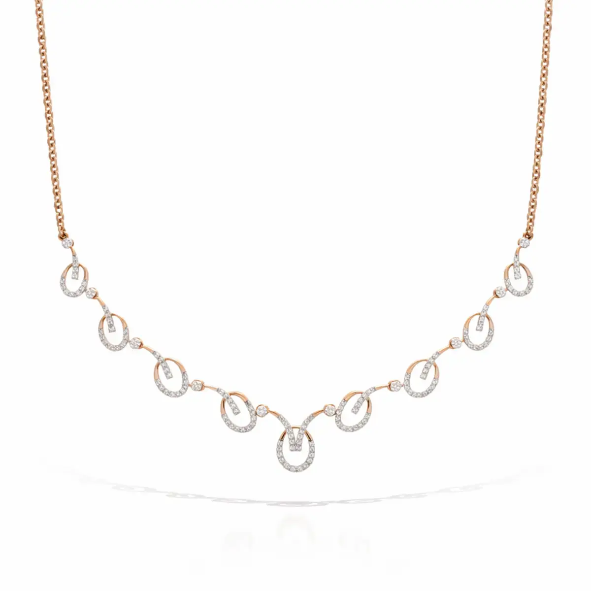 0.71 CT NATURAL DIAMOND NECKLACE 18K GOLD
