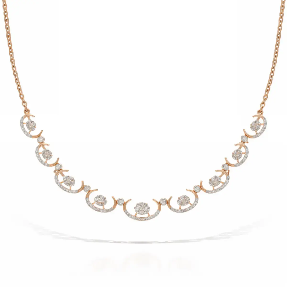 0.82 CT NATURAL DIAMOND NECKLACE 18K GOLD