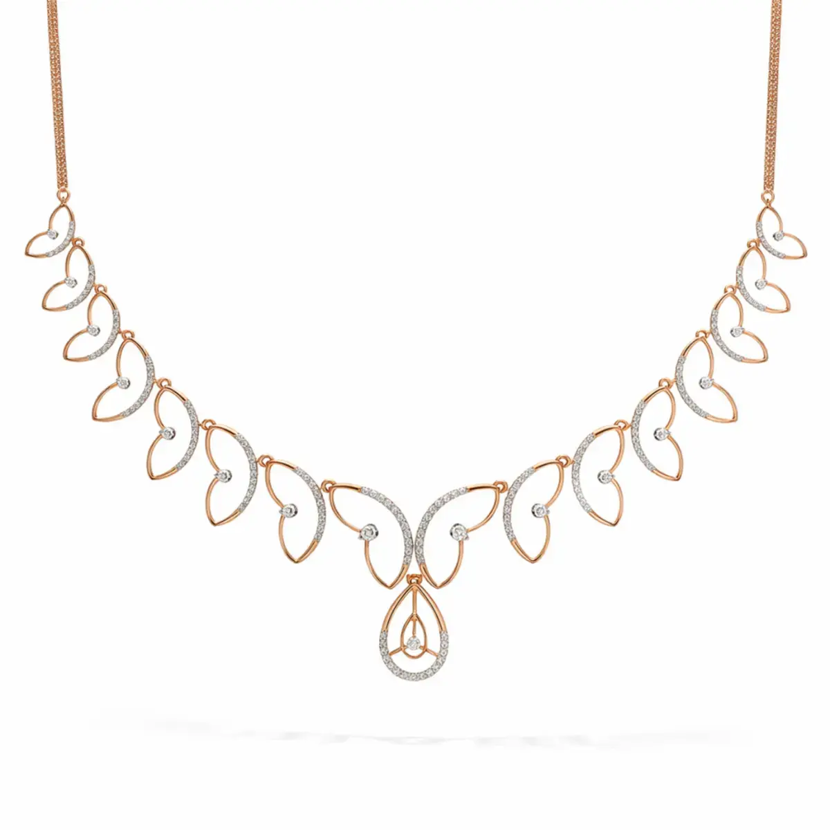 0.95 CT NATURAL DIAMOND NECKLACE 18K GOLD