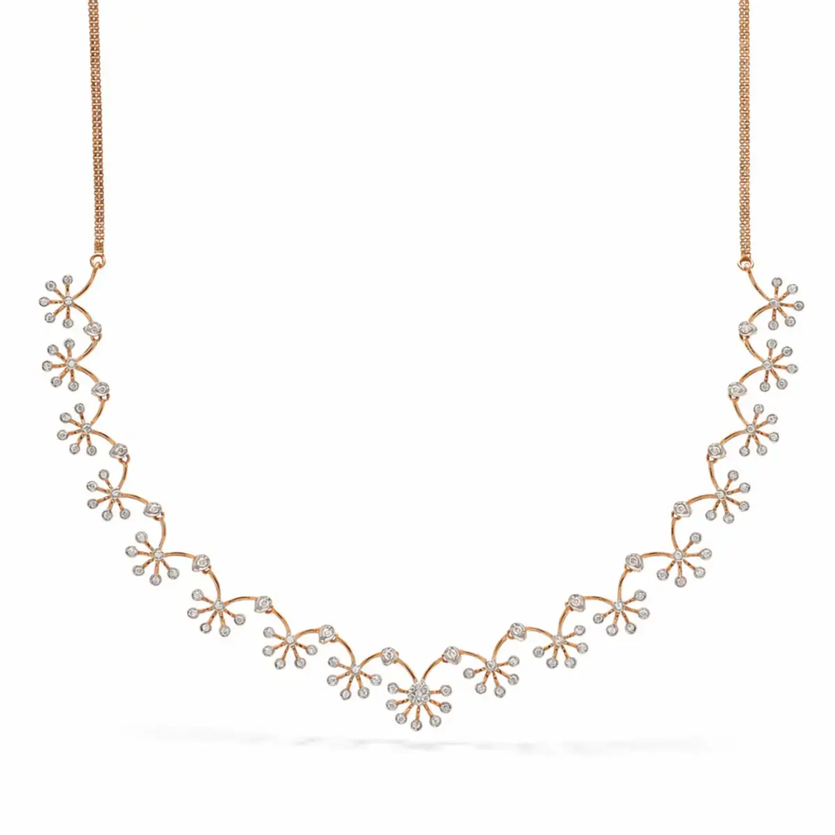 0.74 CT NATURAL DIAMOND NECKLACE 18K GOLD