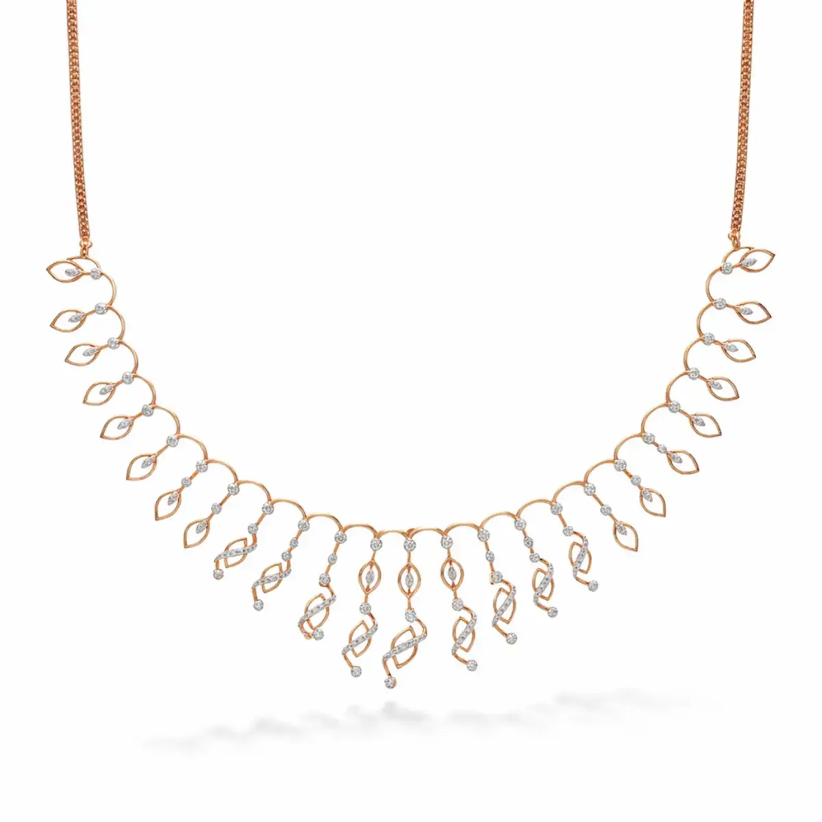 0.87 CT NATURAL DIAMOND NECKLACE 18K GOLD