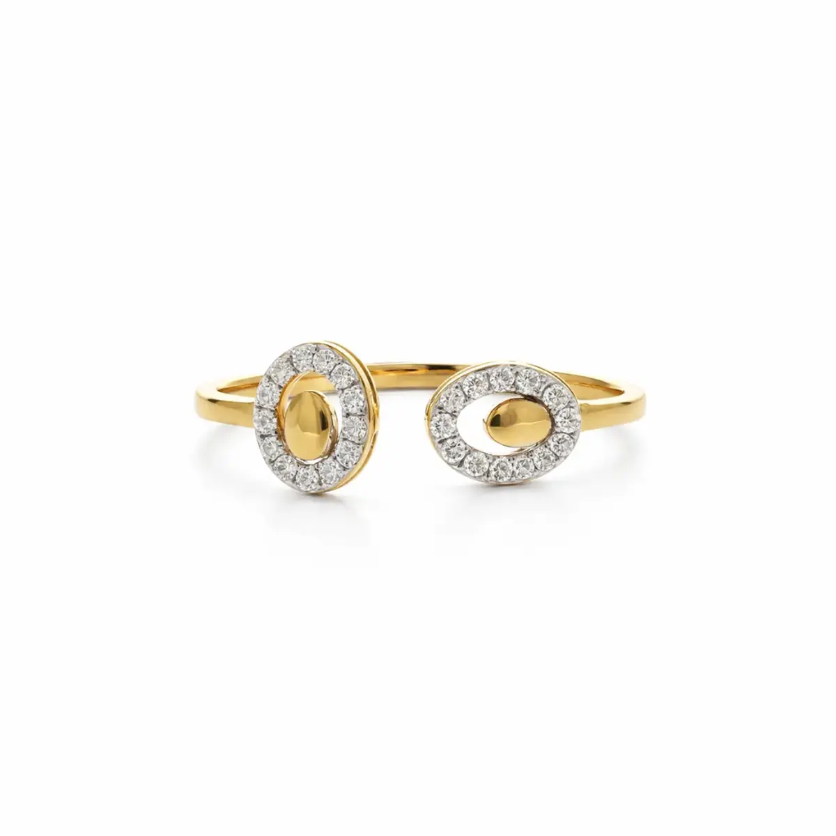 0.13 CT NATURAL DIAMOND WOMENS RING 18K GOLD