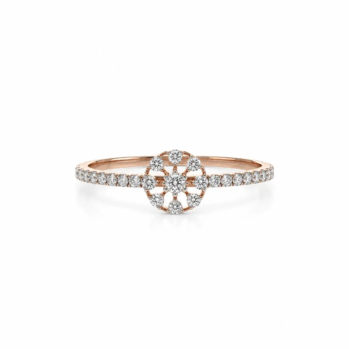 0.17 CT NATURAL DIAMOND WOMENS RING 9K GOLD