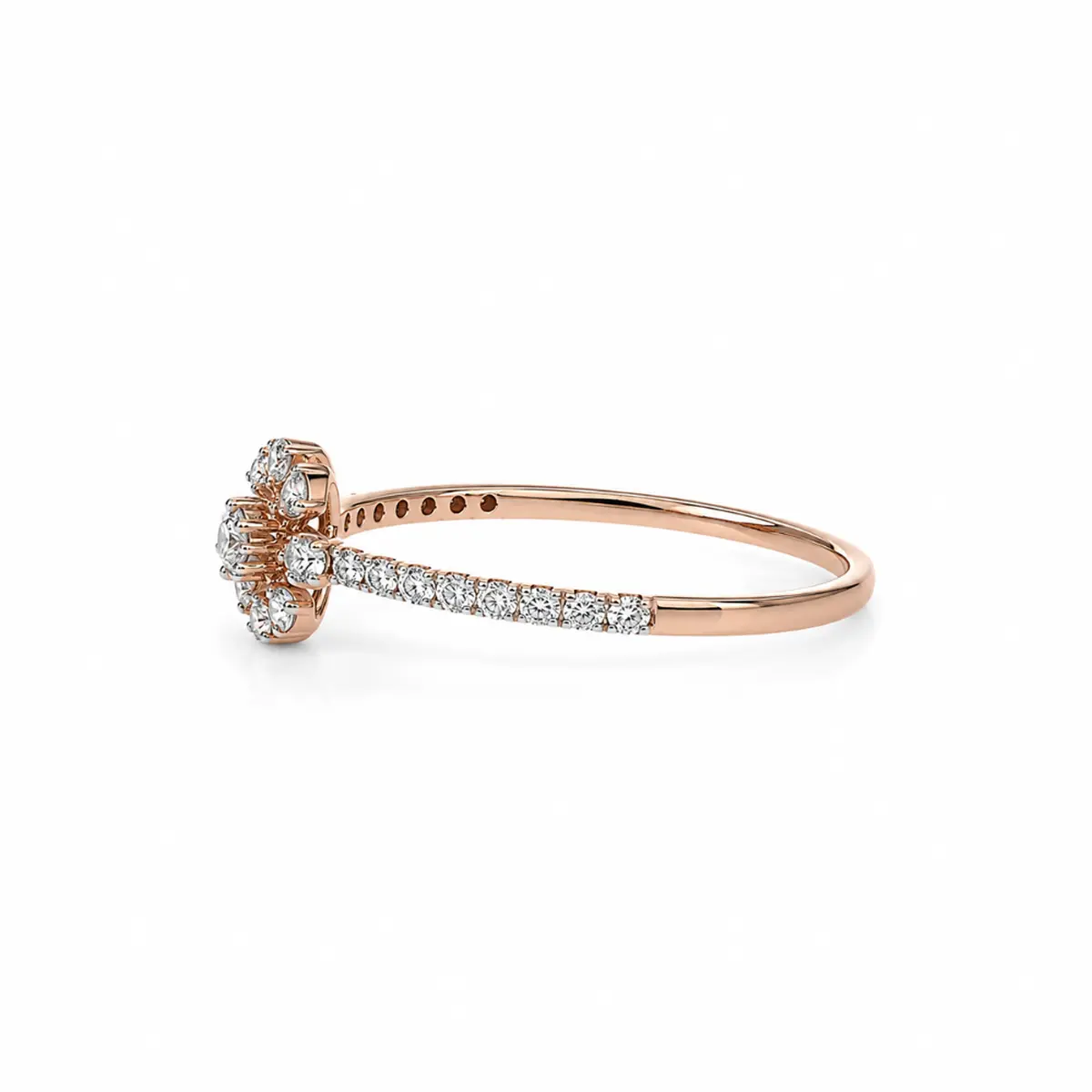 0.17 CT NATURAL DIAMOND WOMENS RING 9K GOLD