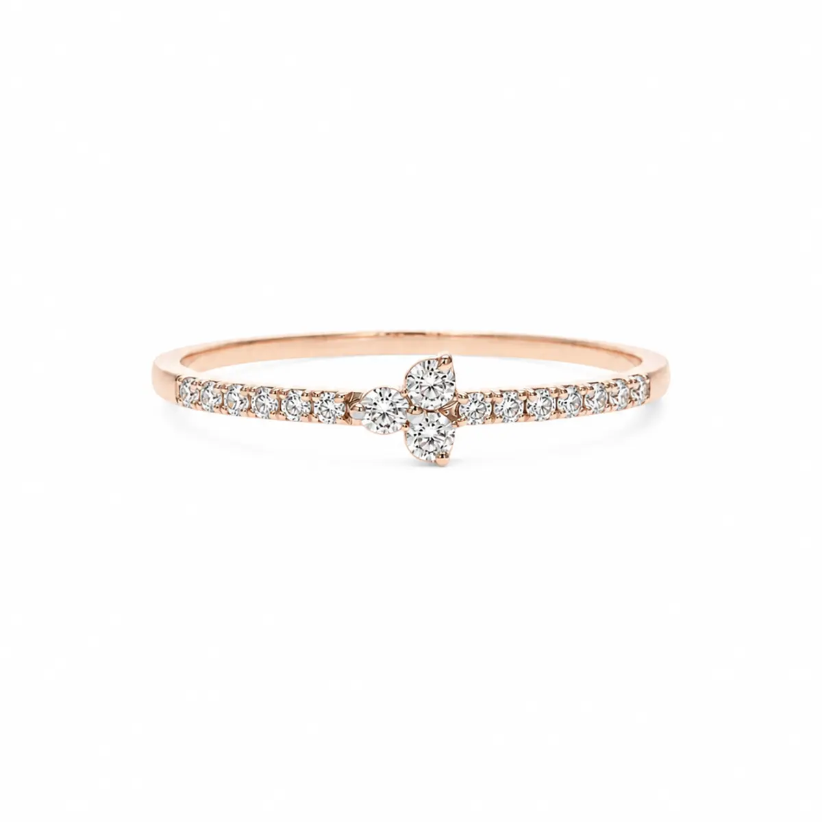 0.13 CT NATURAL DIAMOND WOMENS RING 9K GOLD