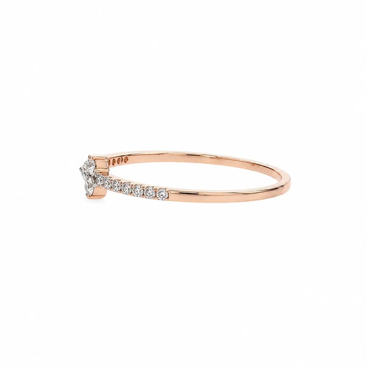 0.13 CT NATURAL DIAMOND WOMENS RING 9K GOLD