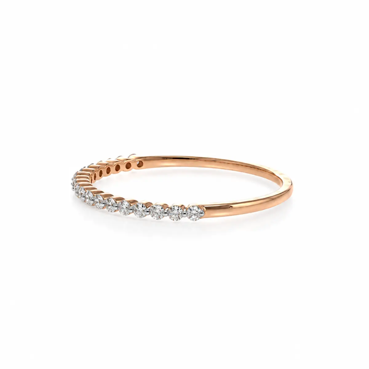 0.14 CT NATURAL DIAMOND WOMENS RING 9K GOLD