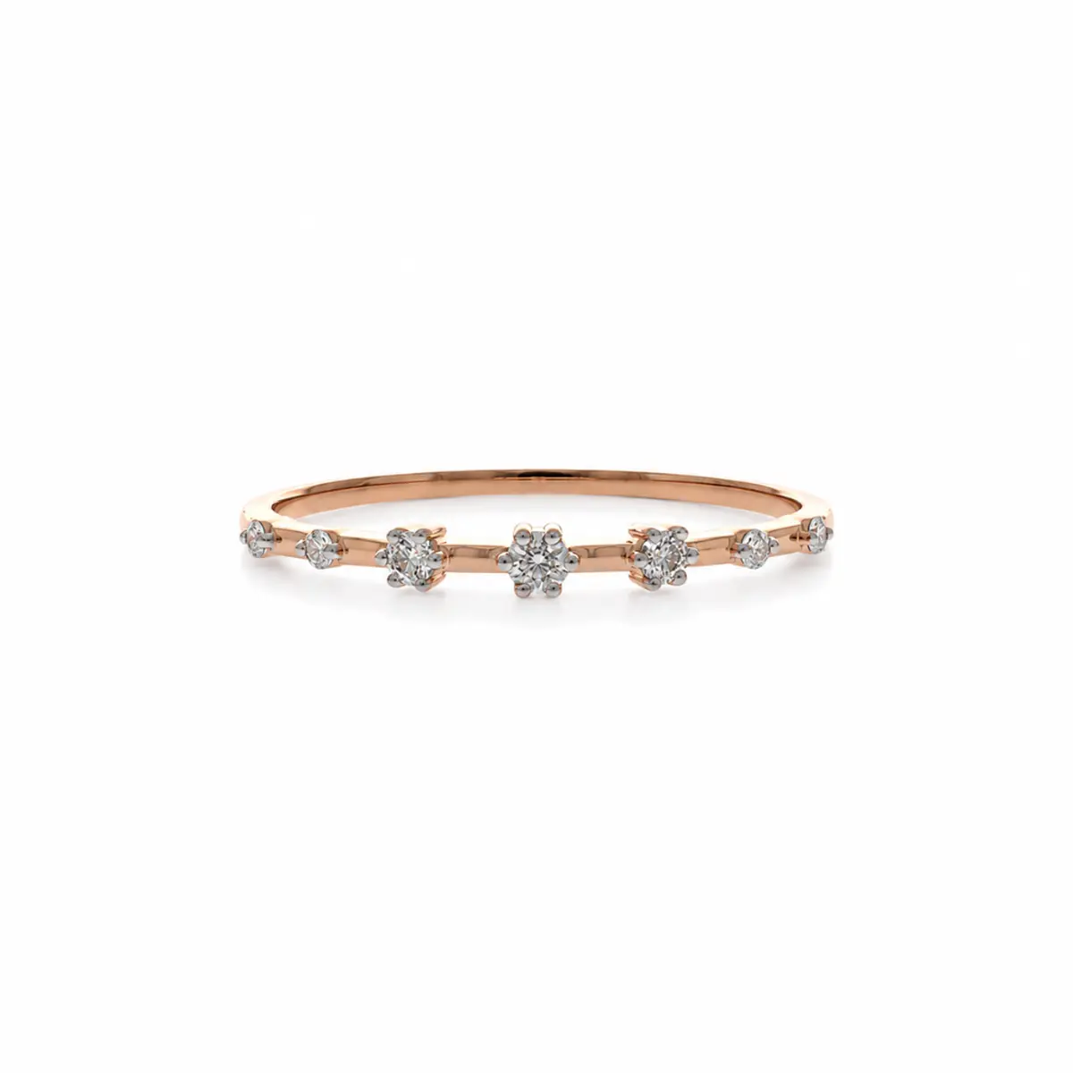 0.08 CT NATURAL DIAMOND WOMENS RING 9K GOLD