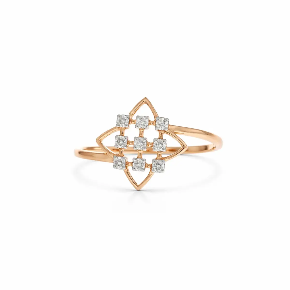 0.11 CT NATURAL DIAMOND WOMENS RING 18K GOLD