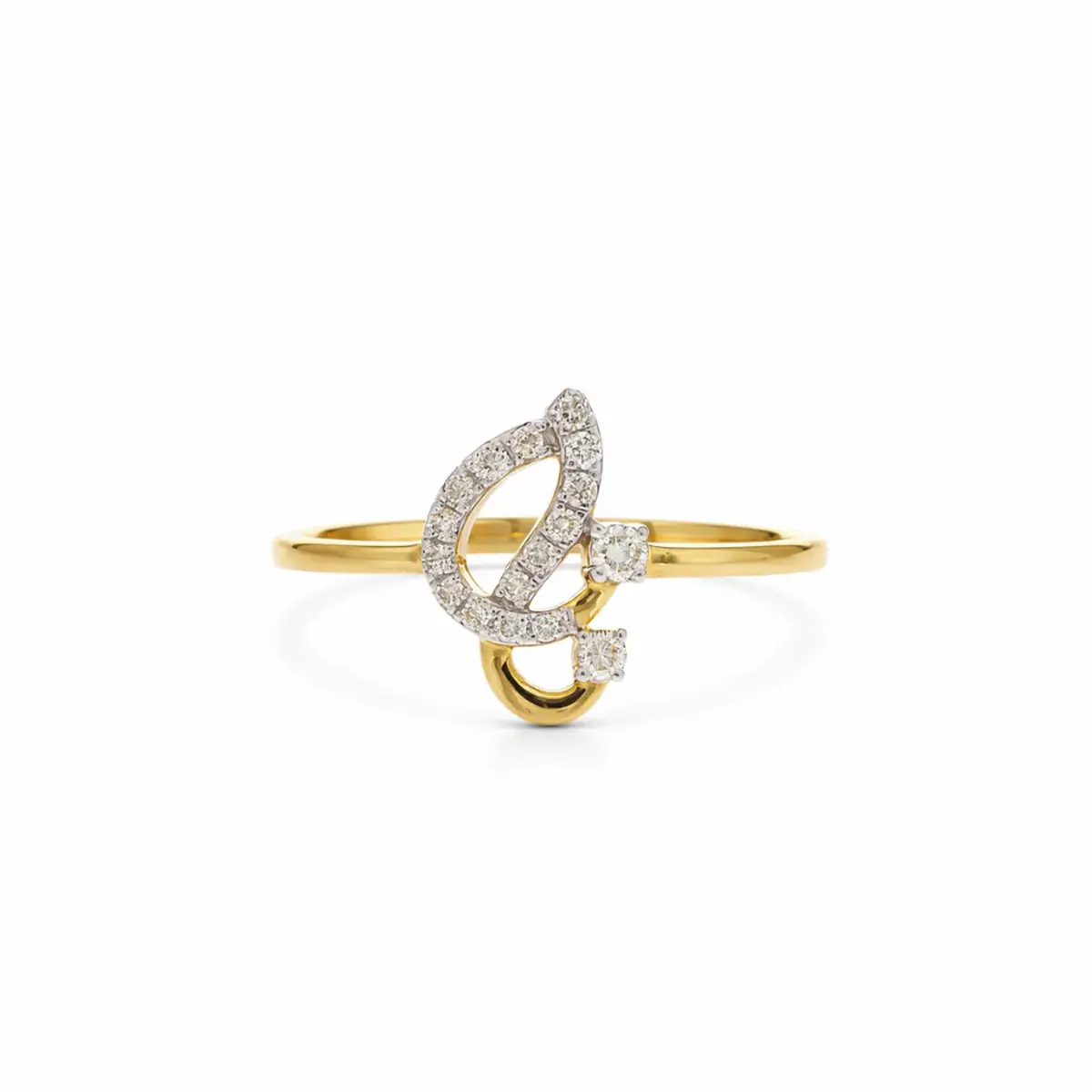 0.11 CT NATURAL DIAMOND WOMENS RING 18K GOLD