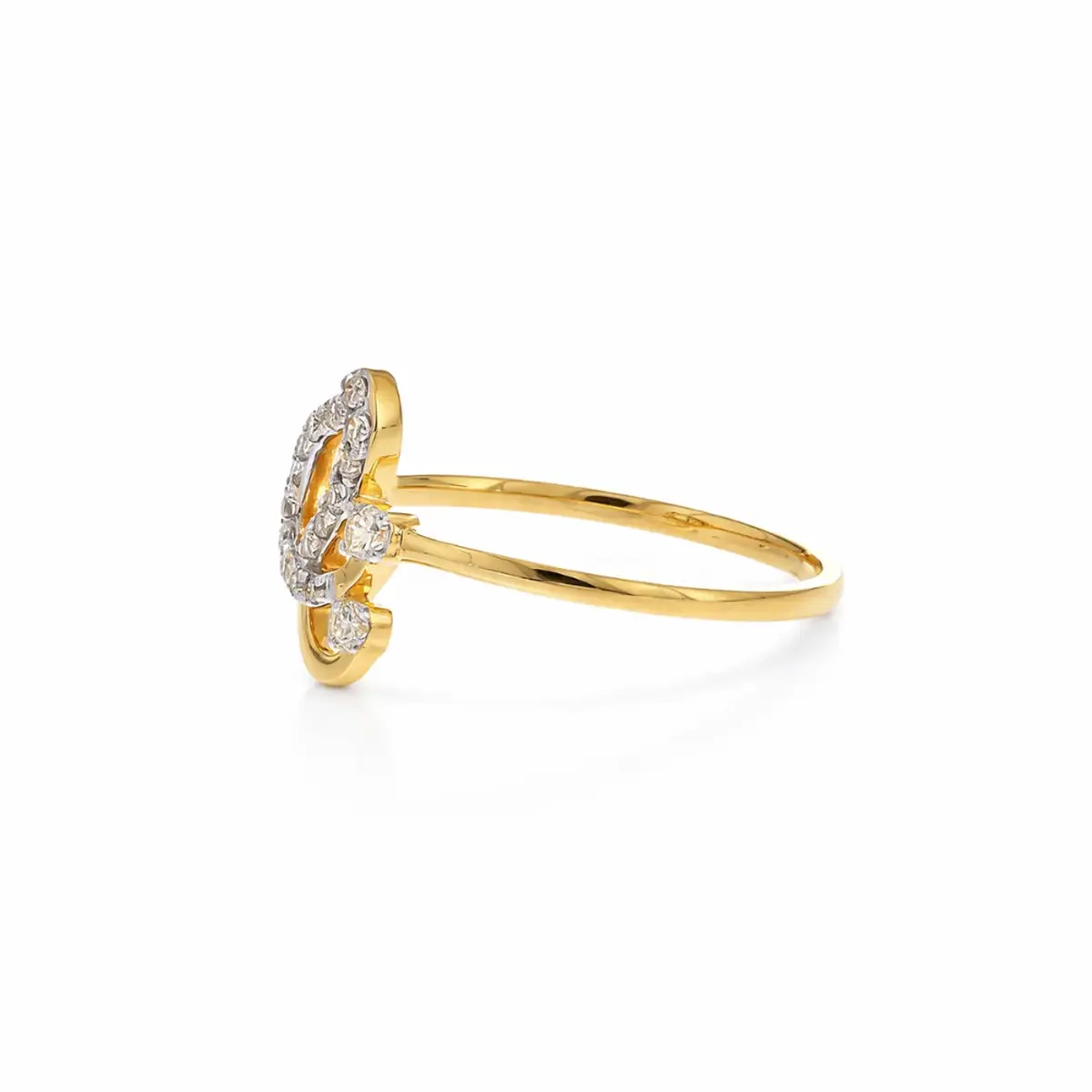 0.11 CT NATURAL DIAMOND WOMENS RING 18K GOLD