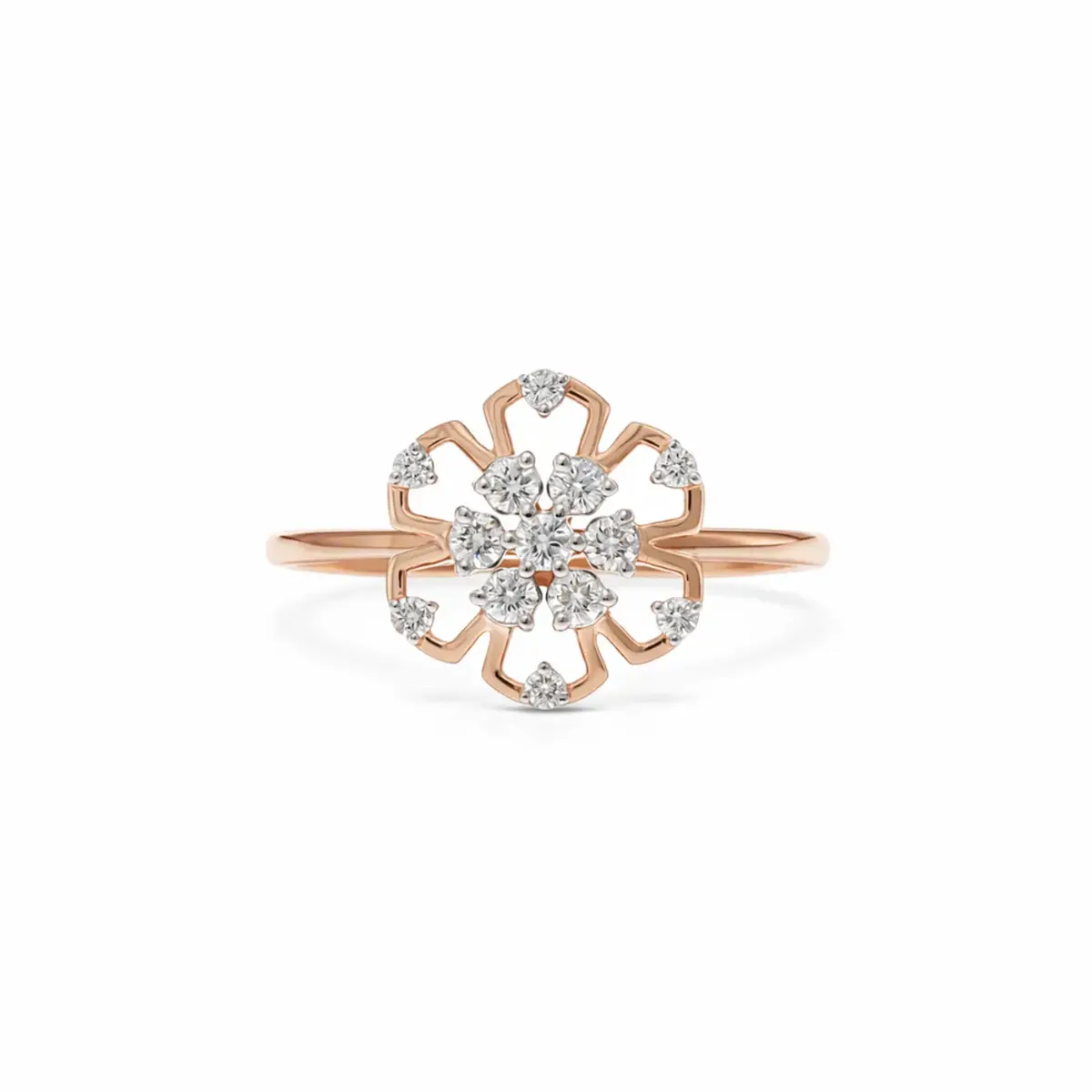 0.19 CT NATURAL DIAMOND WOMENS RING 18K GOLD