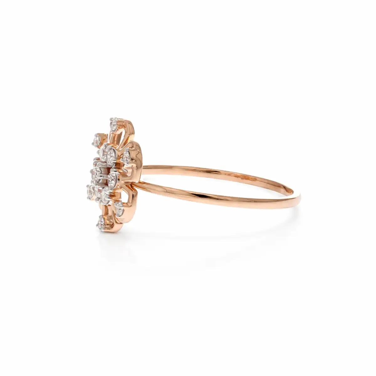 0.19 CT NATURAL DIAMOND WOMENS RING 18K GOLD