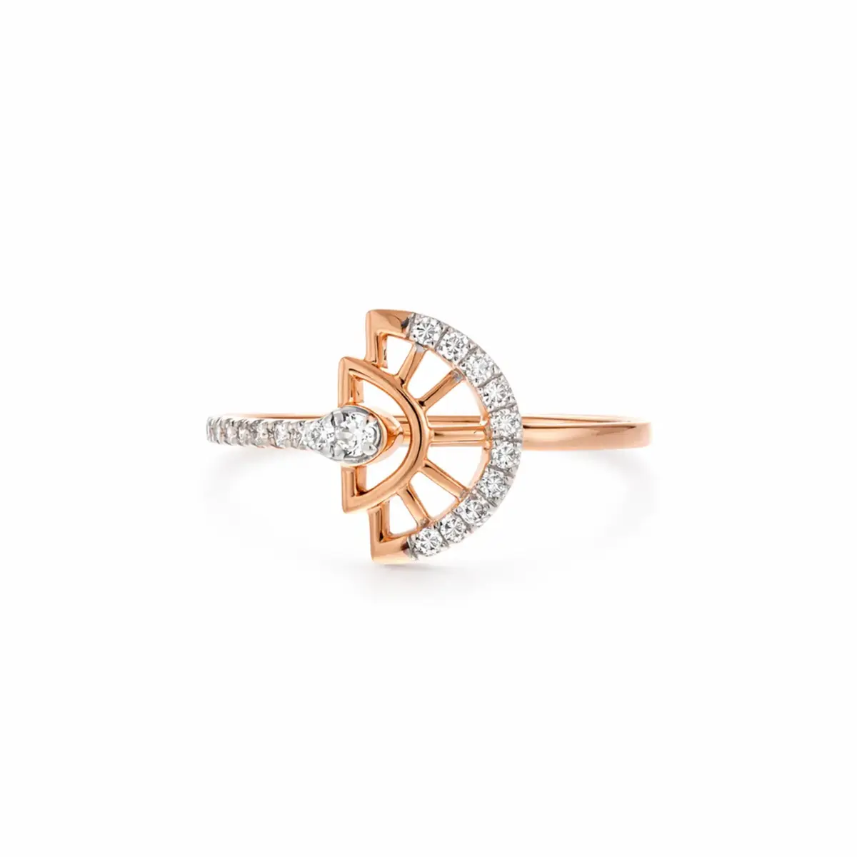0.12 CT NATURAL DIAMOND WOMENS RING 18K GOLD