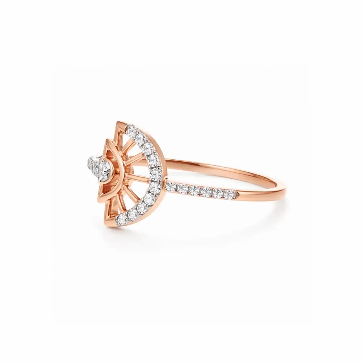 0.12 CT NATURAL DIAMOND WOMENS RING 18K GOLD