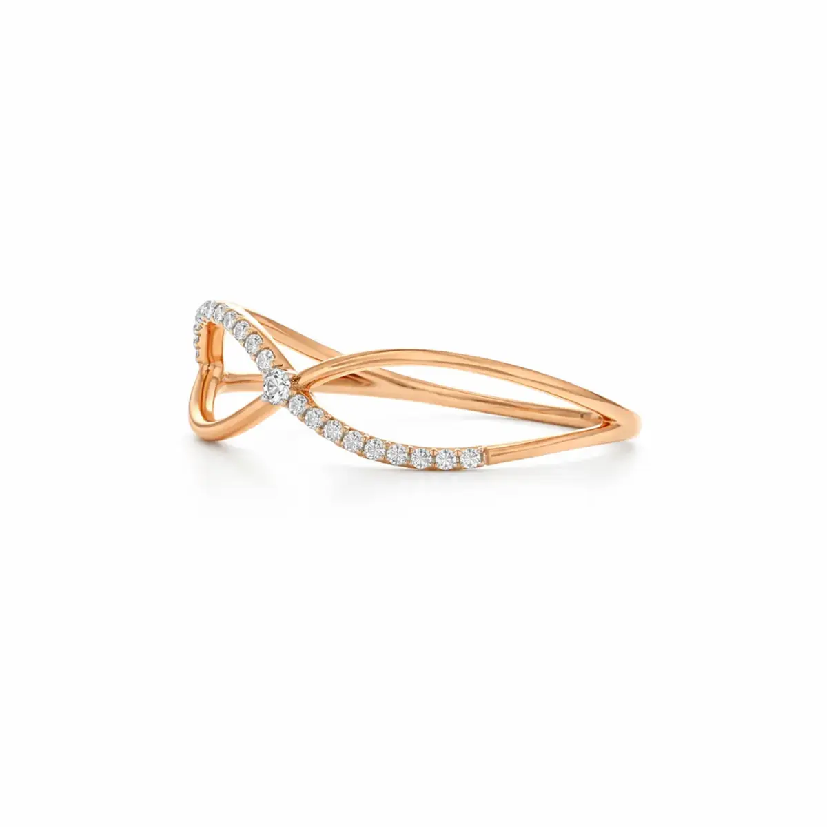 0.08 CT NATURAL DIAMOND WOMENS RING 18K GOLD
