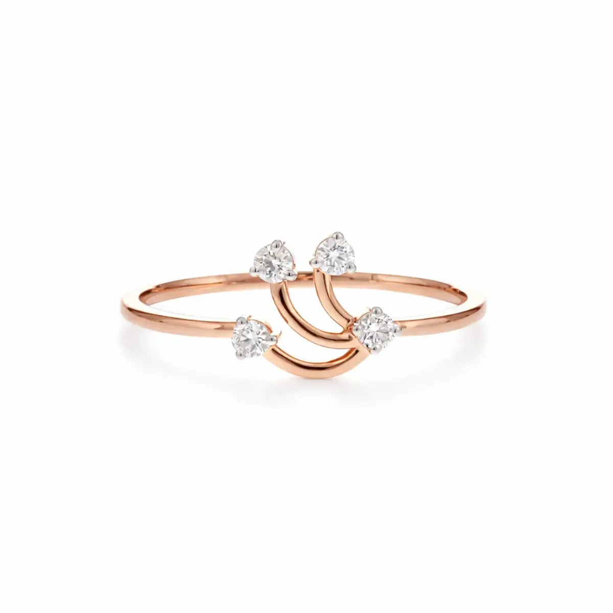 0.08 CT NATURAL DIAMOND WOMENS RING 18K GOLD