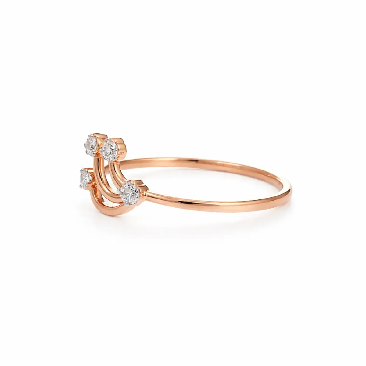 0.08 CT NATURAL DIAMOND WOMENS RING 18K GOLD