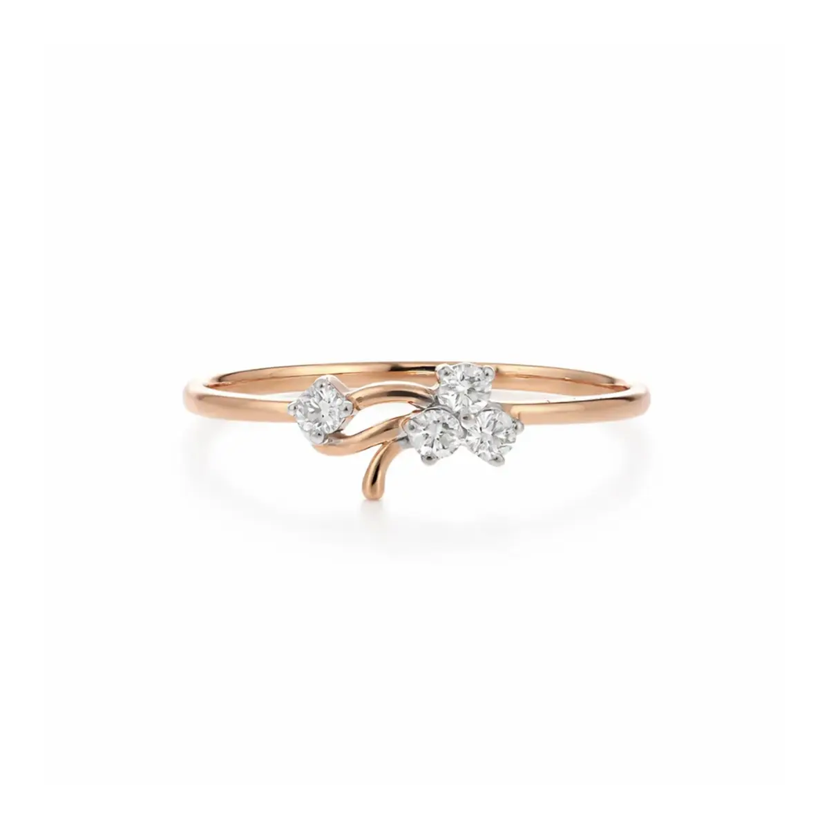 0.10 CT NATURAL DIAMOND WOMENS RING 18K GOLD
