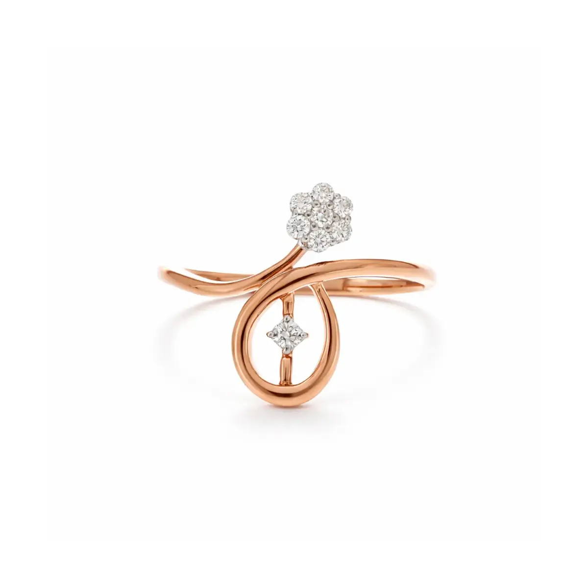 0.09 CT NATURAL DIAMOND WOMENS RING 18K GOLD