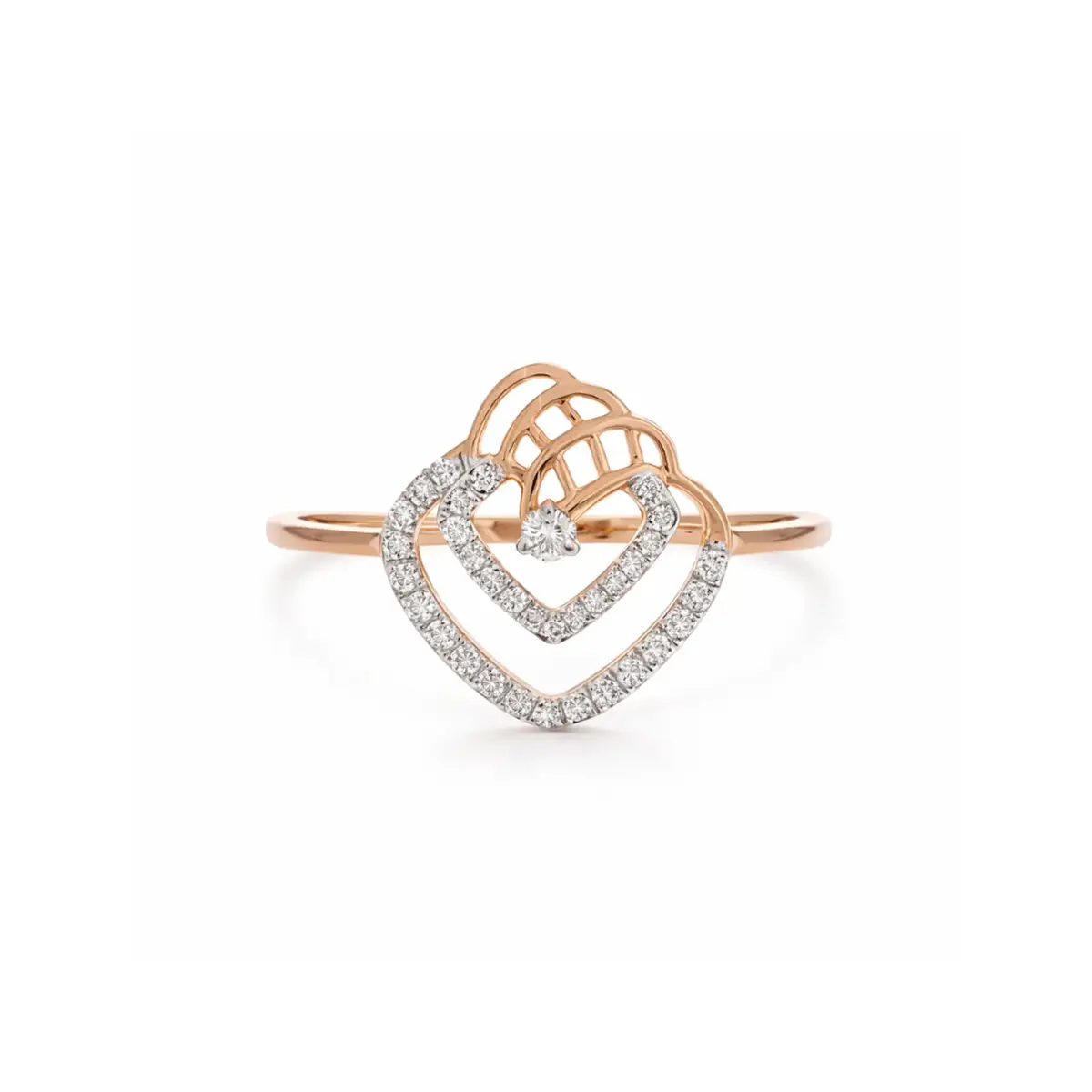 0.11 CT NATURAL DIAMOND WOMENS RING 18K GOLD