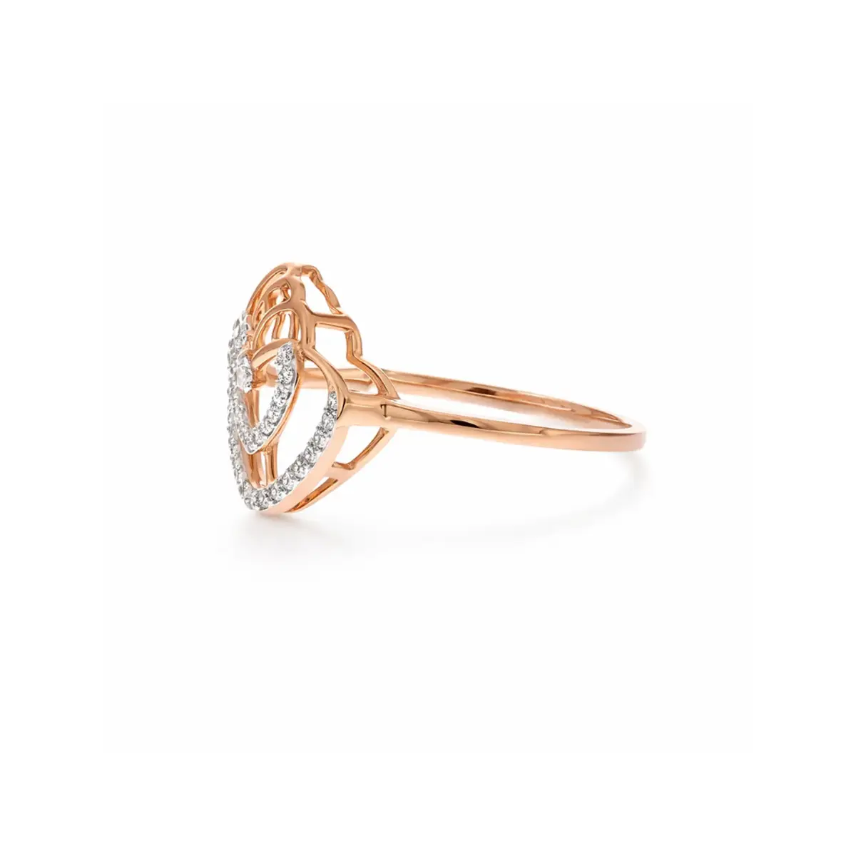 0.11 CT NATURAL DIAMOND WOMENS RING 18K GOLD