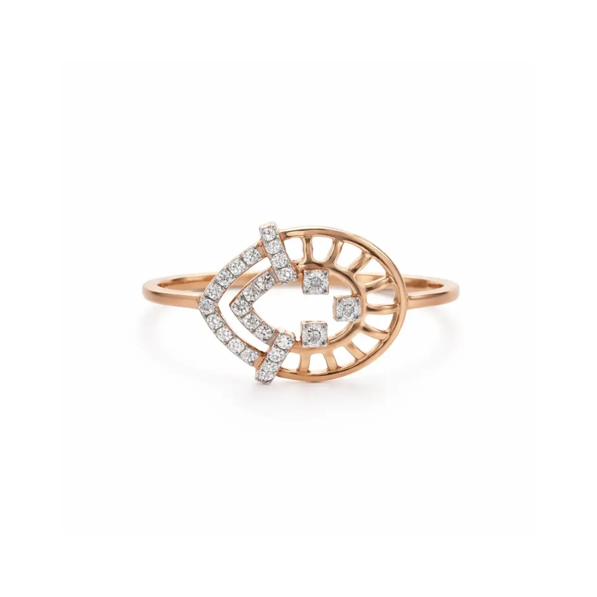 0.14 CT NATURAL DIAMOND WOMENS RING 18K GOLD
