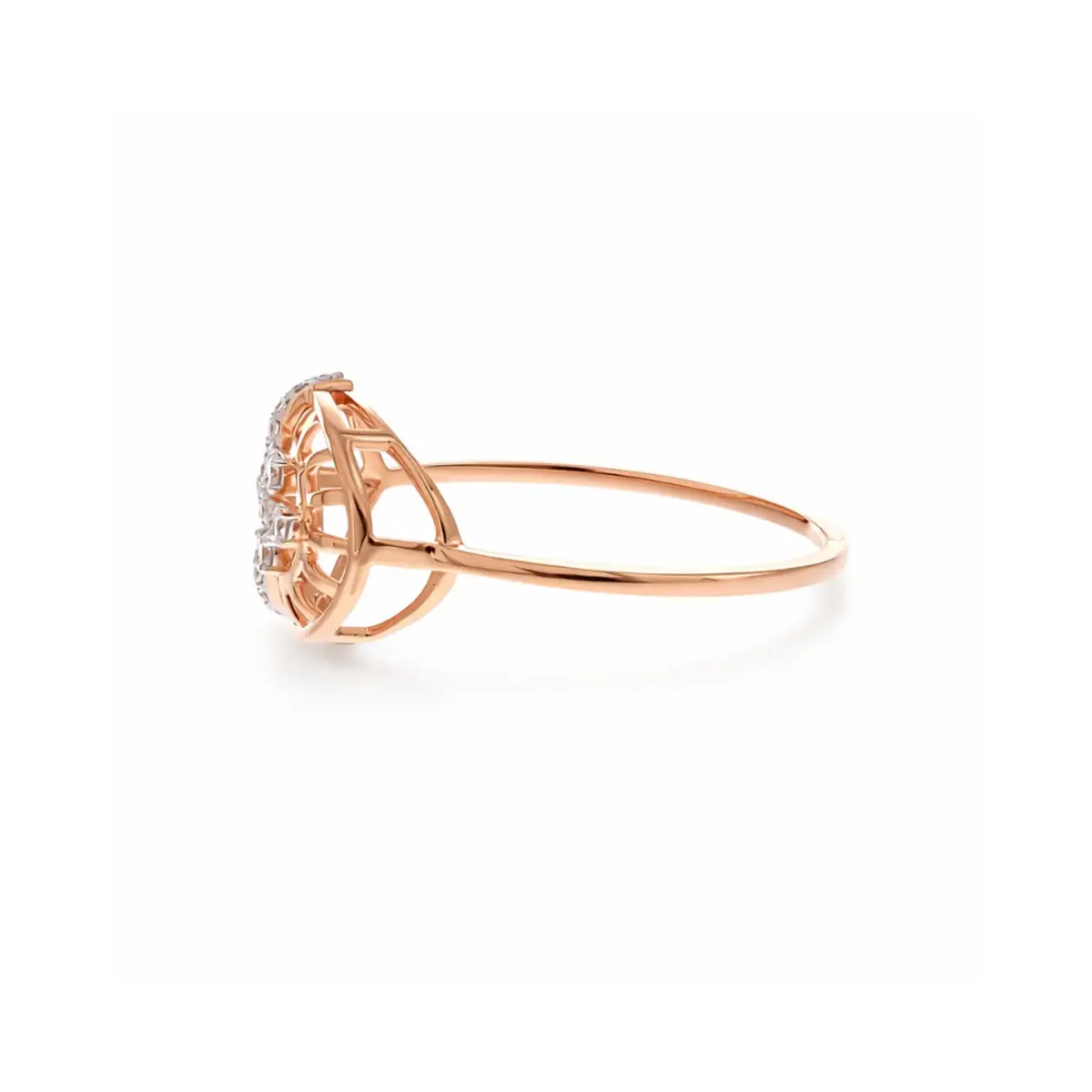 0.14 CT NATURAL DIAMOND WOMENS RING 18K GOLD