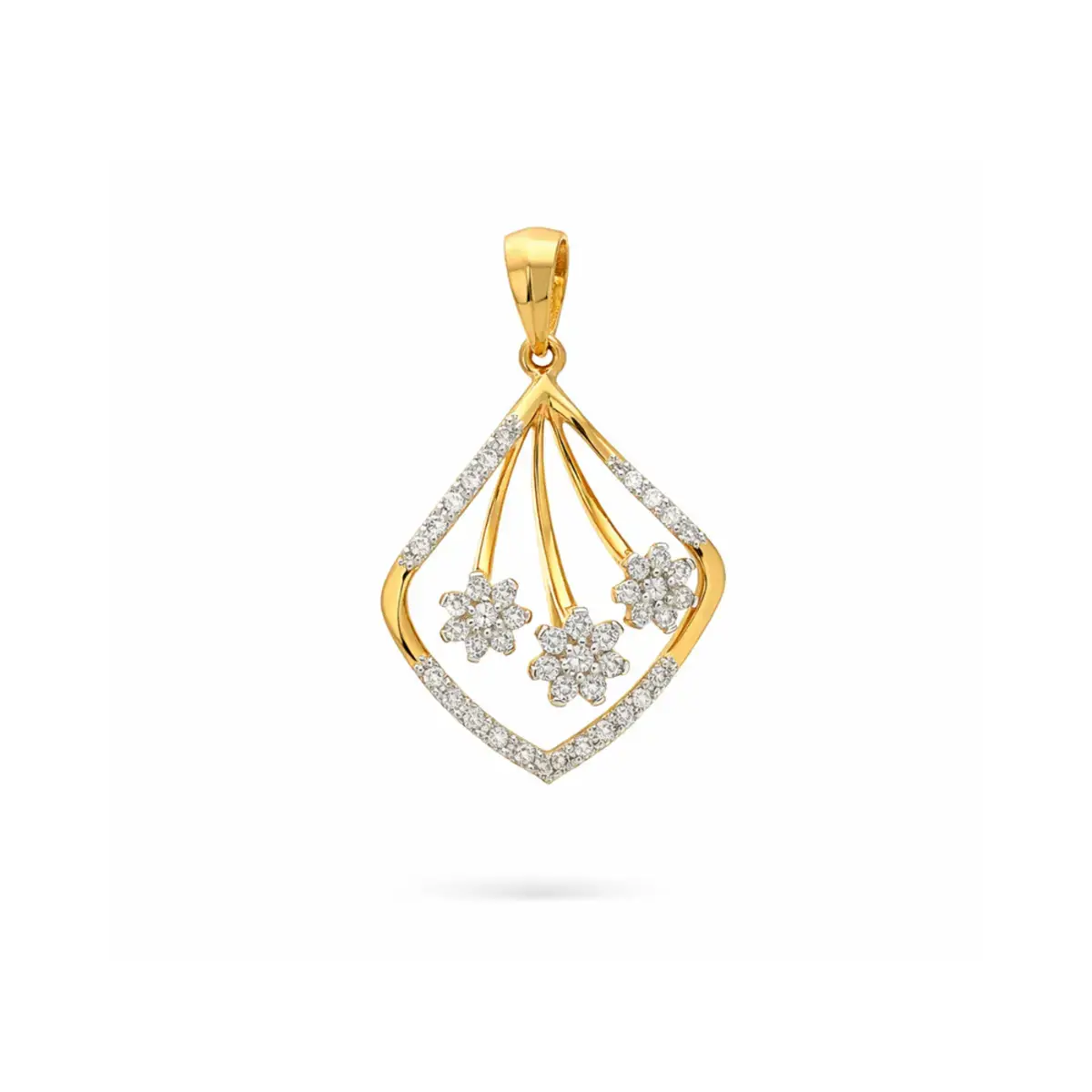 0.27 CT NATURAL DIAMOND PENDANT 18K GOLD