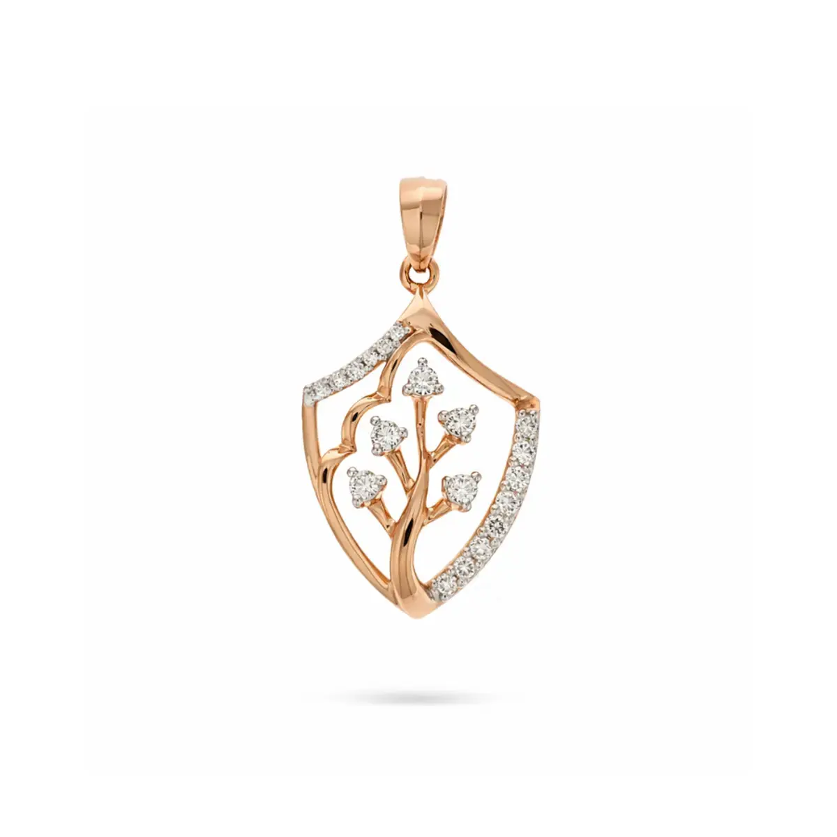 0.14 CT NATURAL DIAMOND PENDANT 18K GOLD