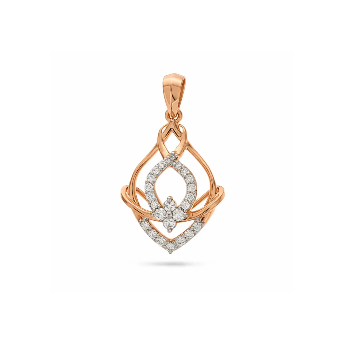 0.14 CT NATURAL DIAMOND PENDANT 18K GOLD