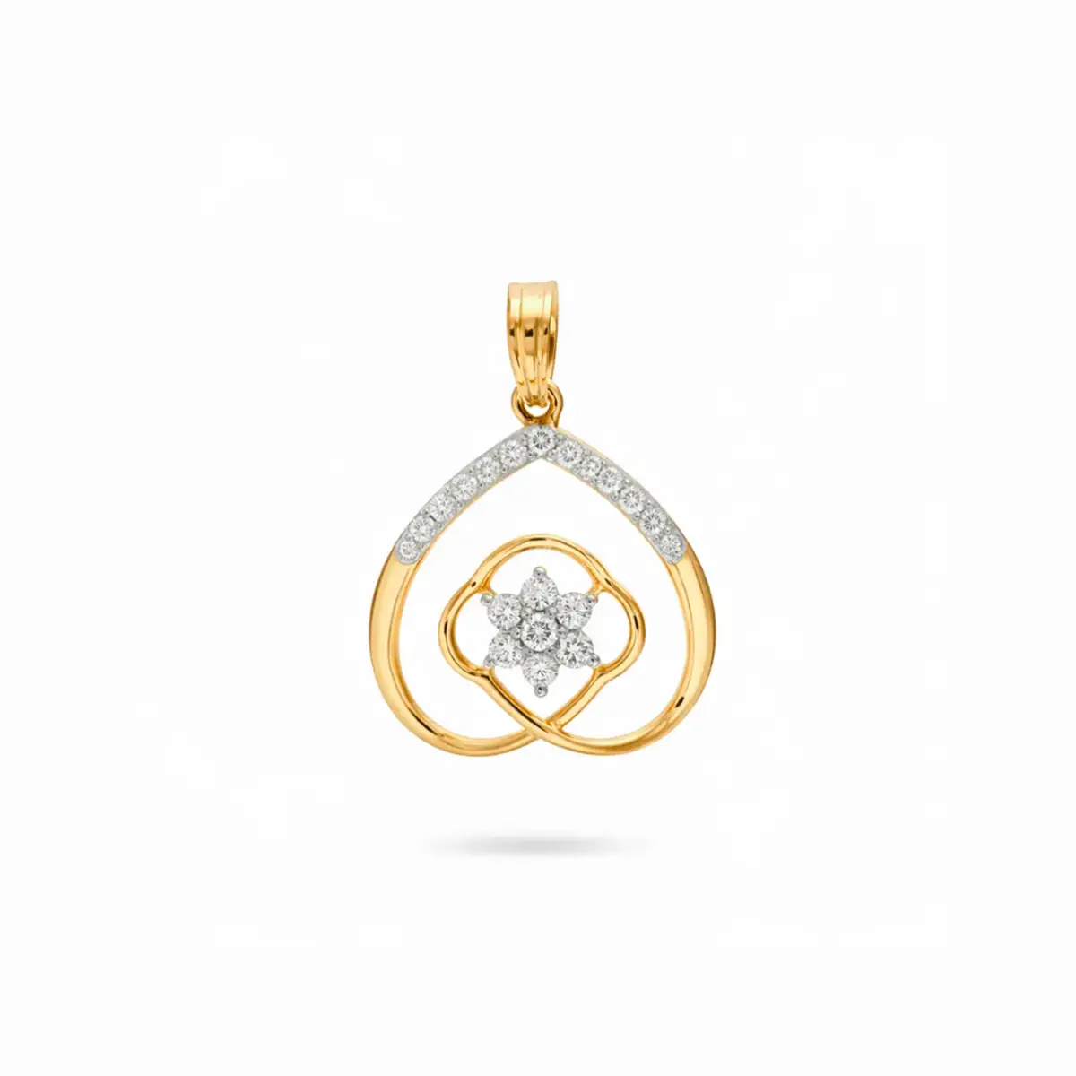 0.22 CT NATURAL DIAMOND PENDANT 18K GOLD