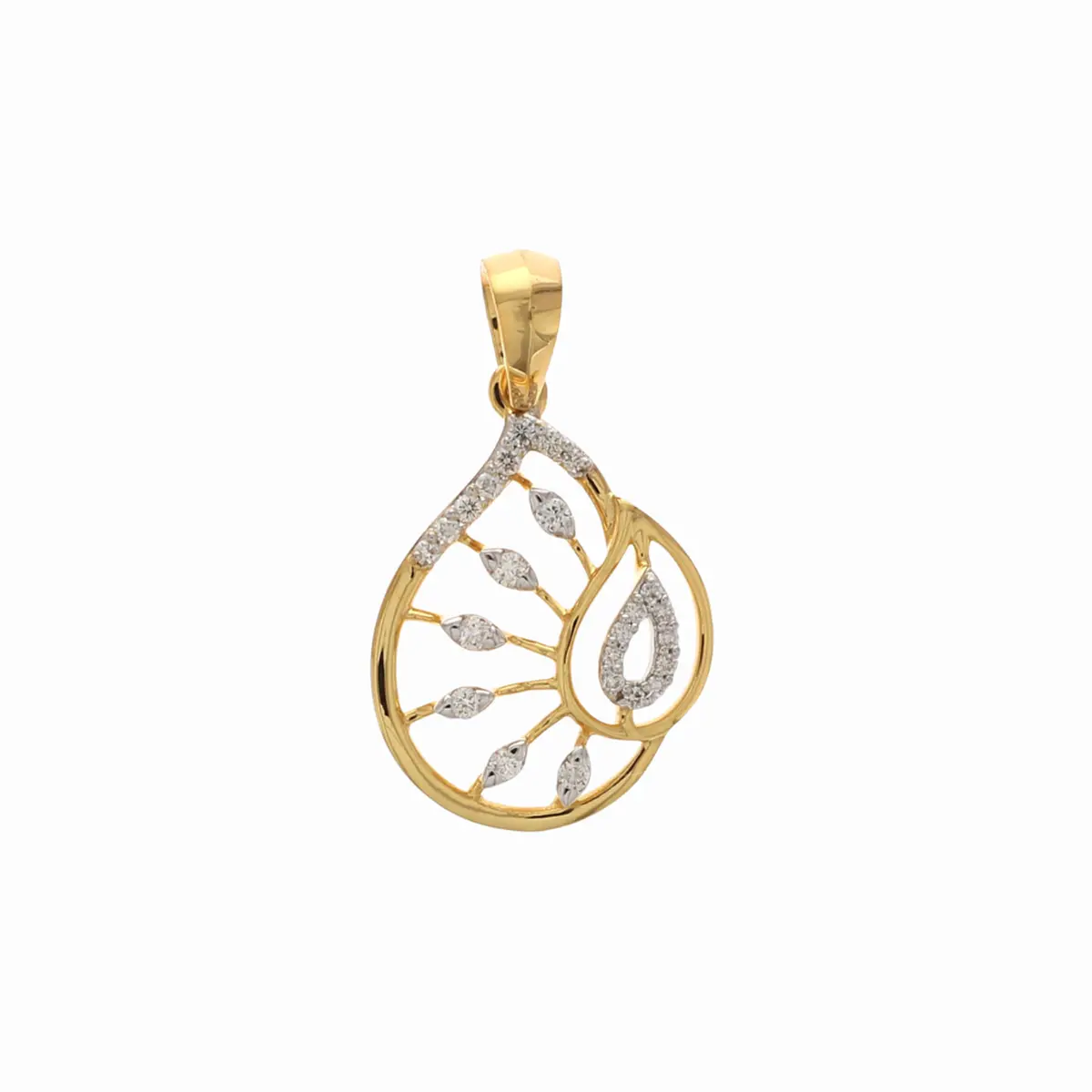 0.10 CT NATURAL DIAMOND PENDANT 18K GOLD