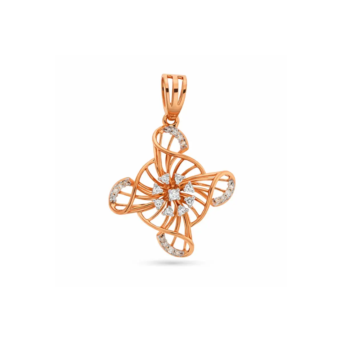 0.13 CT NATURAL DIAMOND PENDANT 18K GOLD