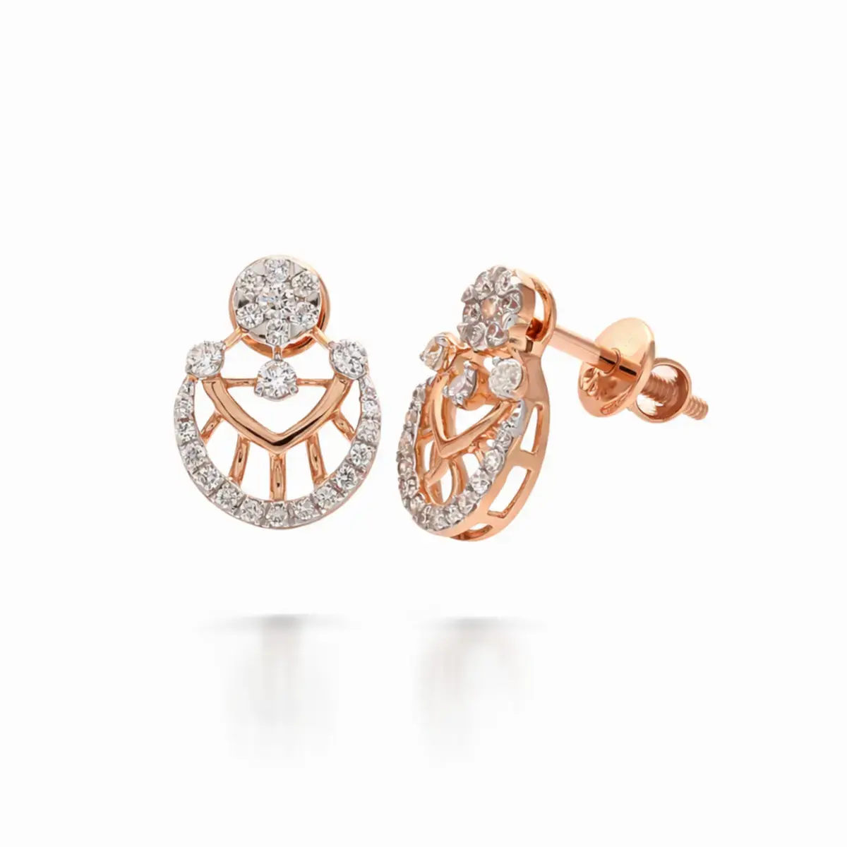 0.37 CT NATURAL DIAMOND EARRINGS 18K GOLD