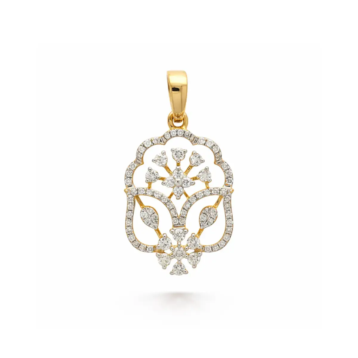 0.36 CT NATURAL DIAMOND PENDANT 18K GOLD