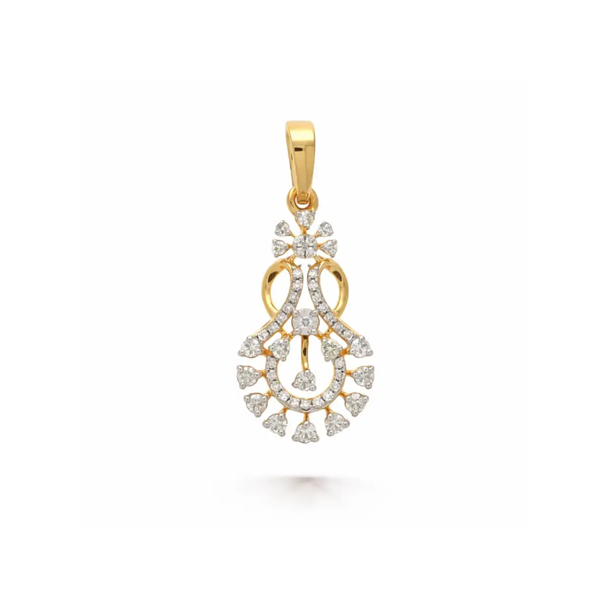 0.27 CT NATURAL DIAMOND PENDANT 18K GOLD