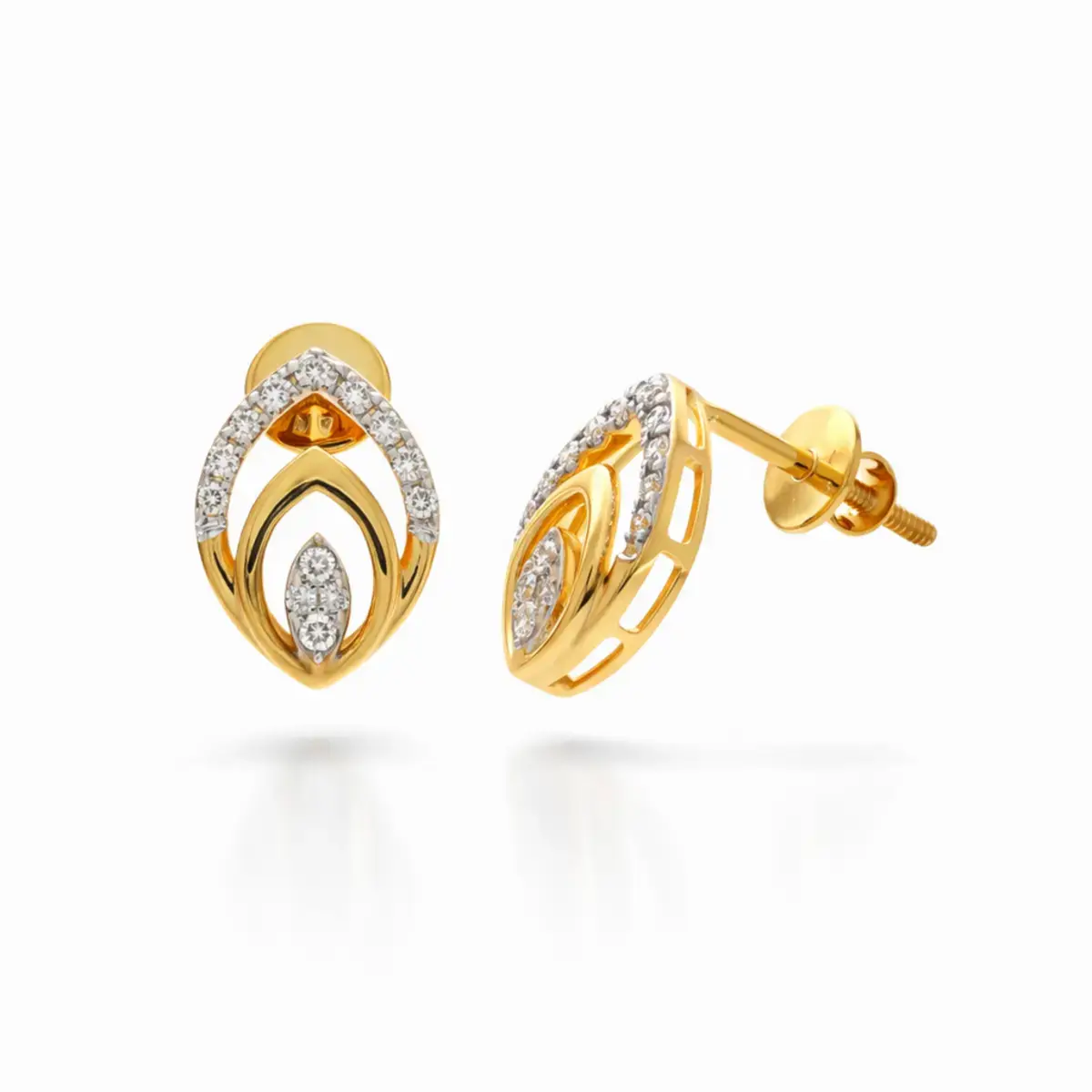 0.17 CT NATURAL DIAMOND EARRINGS 18K GOLD