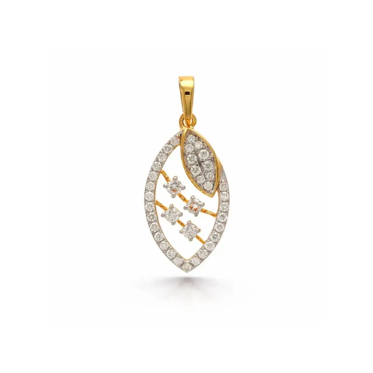0.30 CT NATURAL DIAMOND PENDANT 18K GOLD