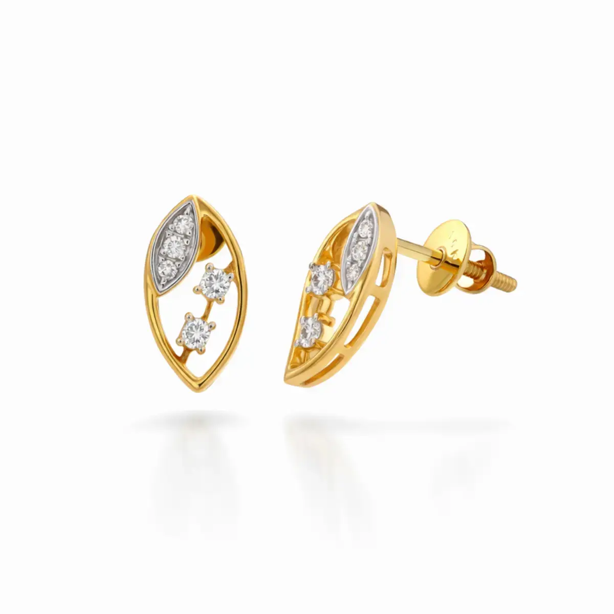 0.15 CT NATURAL DIAMOND EARRINGS 18K GOLD