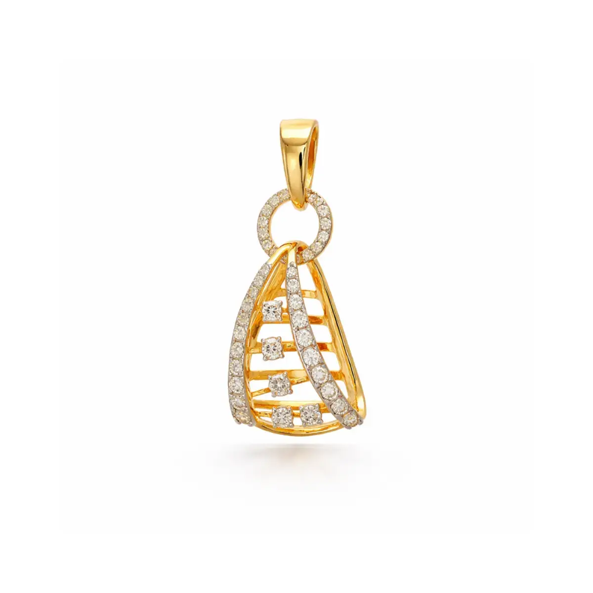 0.33 CT NATURAL DIAMOND PENDANT 18K GOLD