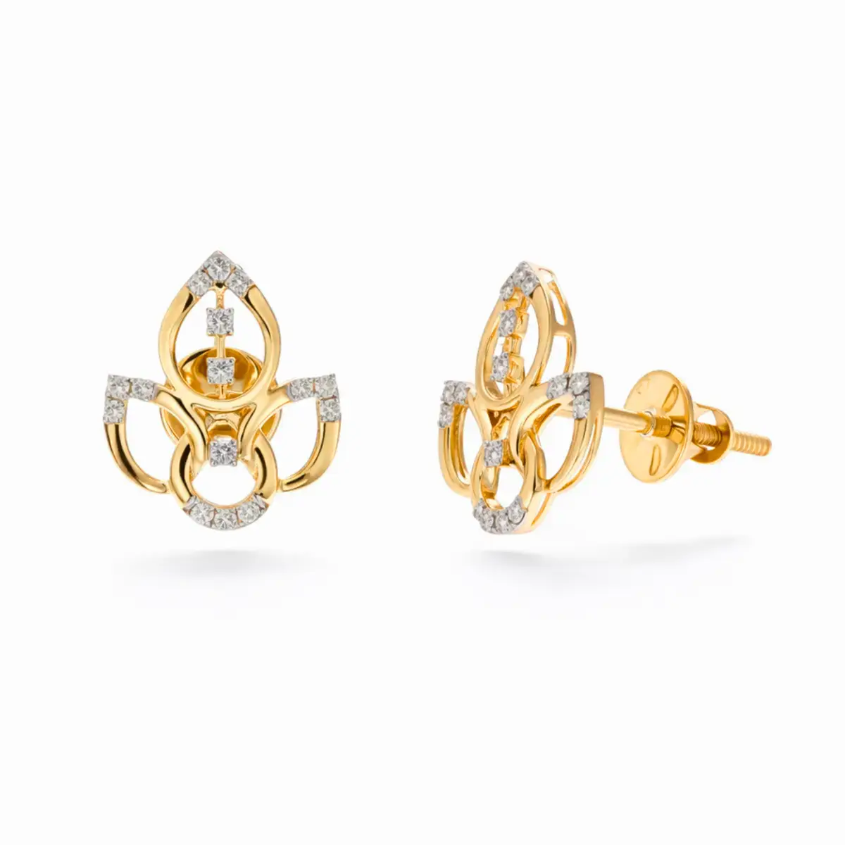 0.15 CT NATURAL DIAMOND EARRINGS 18K GOLD