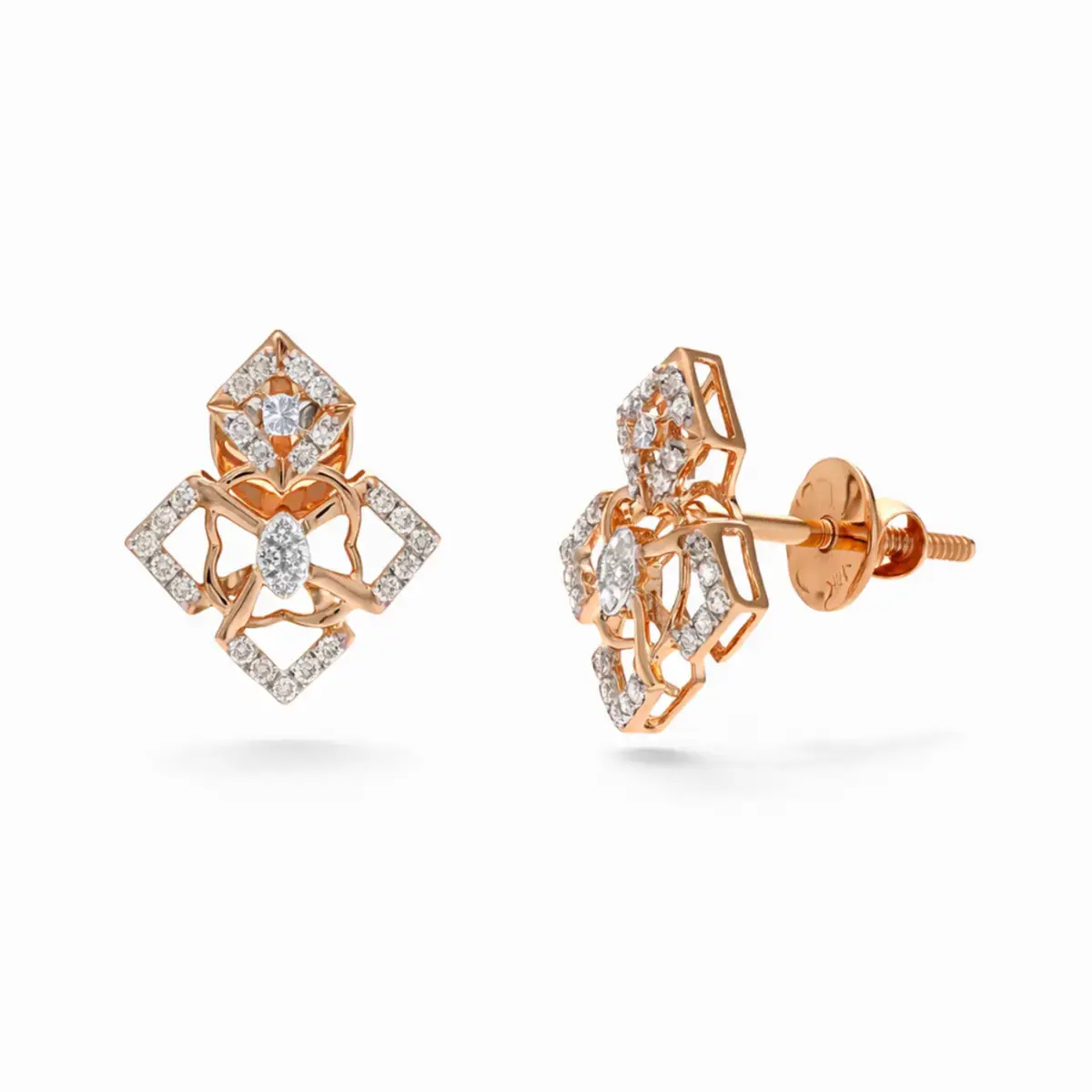 0.27 CT NATURAL DIAMOND EARRINGS 18K GOLD