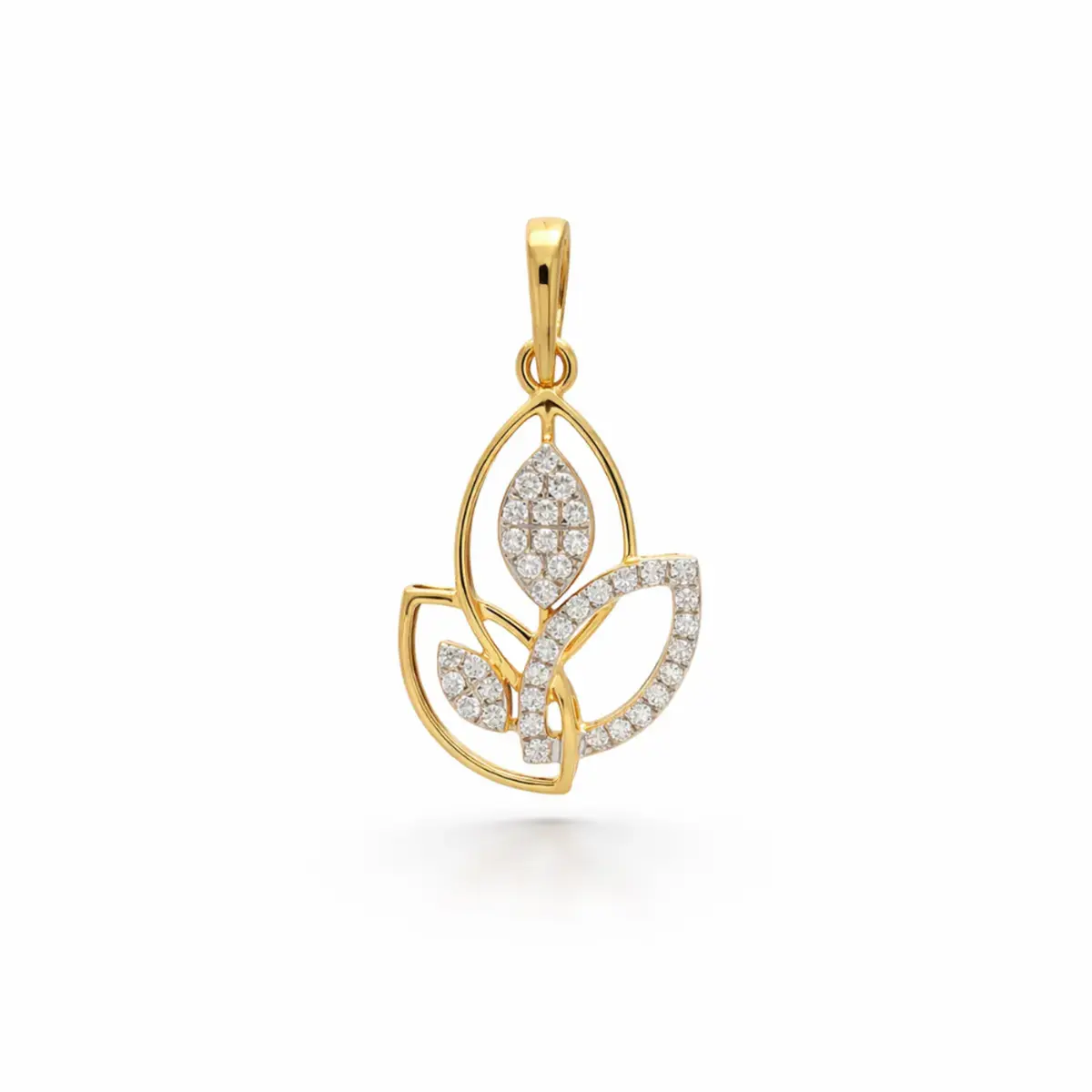 0.19 CT NATURAL DIAMOND PENDANT 18K GOLD
